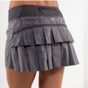Lululemon Athletica Gray Plaid Mini Skirt